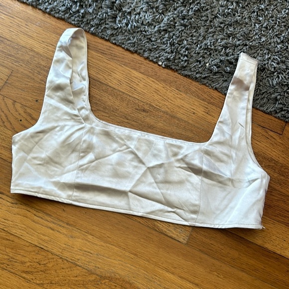 NWOT Princess Polly Huxley Champagne Square Neck Crop Top Size 12 - Picture 3 of 12